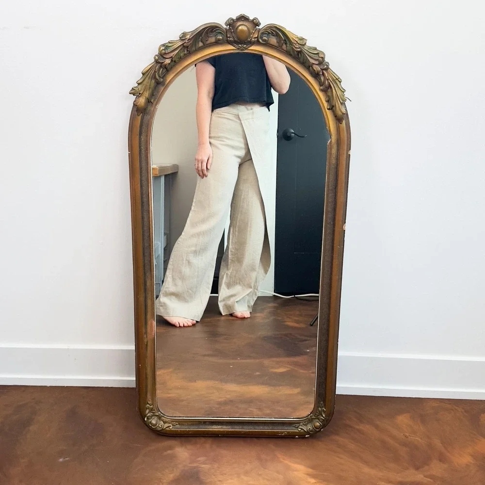 Zara Linen-Blend Wrap Front Wide-Leg Pants – Neutral‎ Beige, Size L